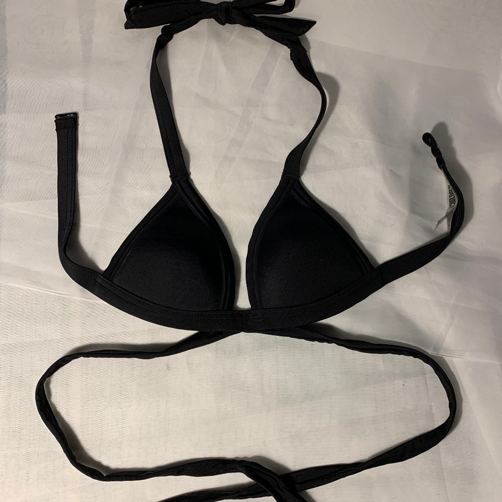 Pink by Victoria's Secret Black Bikini Top Xs